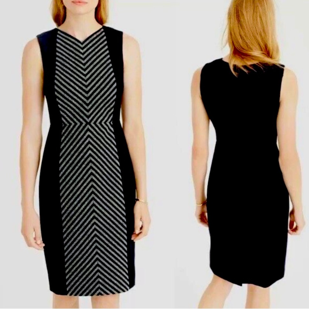 J. Crew Wool Herringbone Tweed Sheath Dress, Size 6